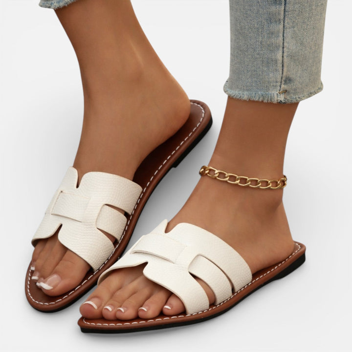 Leather Women's Sandals Open Toe Comfort Flat