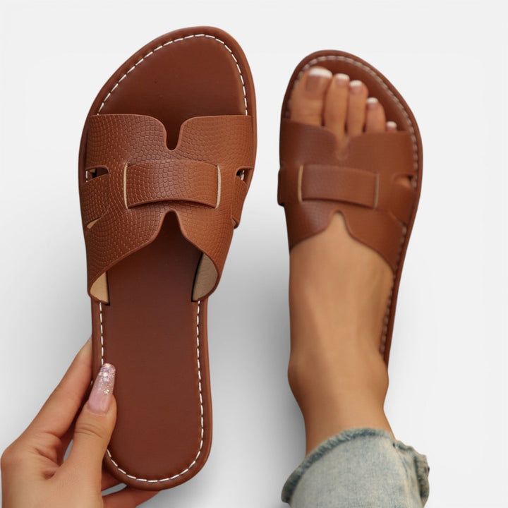 Leather Women's Sandals Open Toe Comfort Flat
