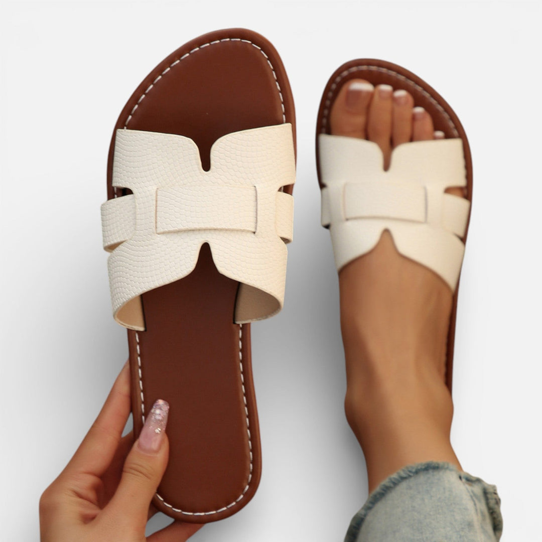 Leather Women's Sandals Open Toe Comfort Flat