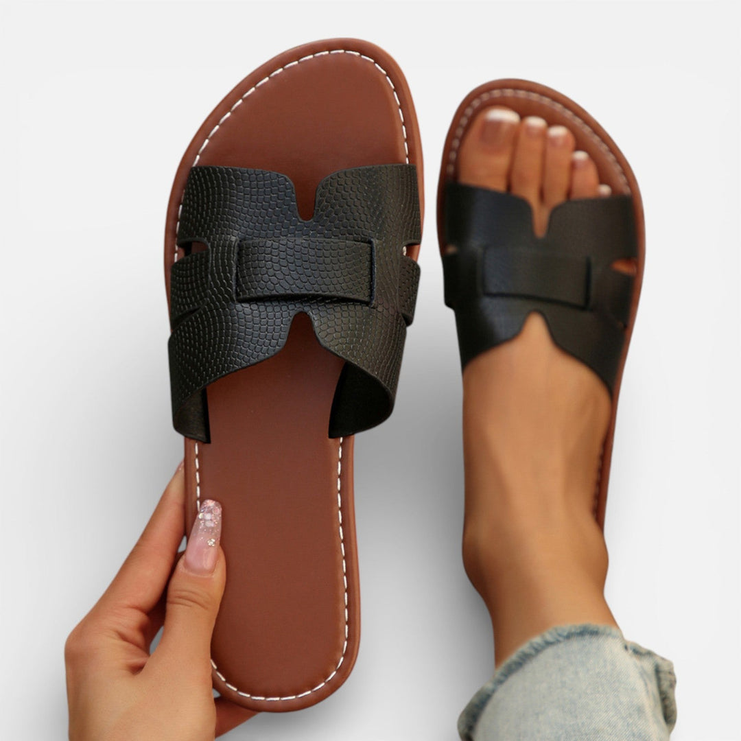 Leather Women's Sandals Open Toe Comfort Flat