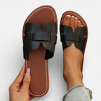Leather Women's Sandals Open Toe Comfort Flat