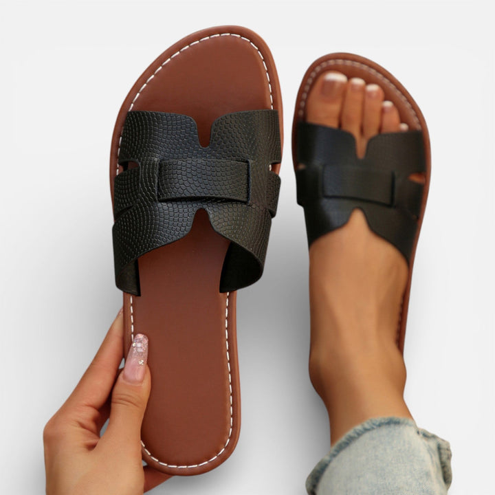 Leather Women's Sandals Open Toe Comfort Flat