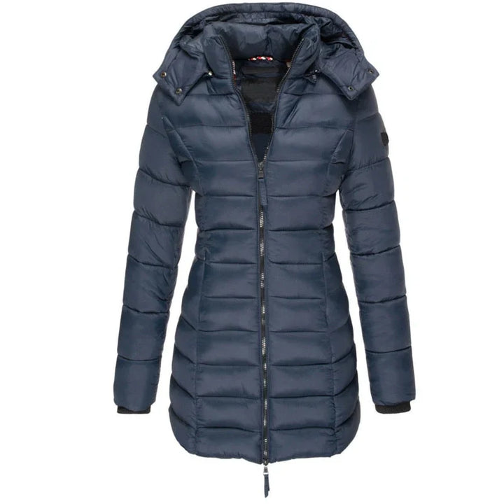 Lillian | Women's Quilted Puffer Jacket with Hood and Zip Front