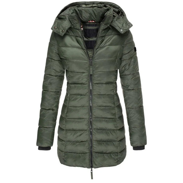 Lillian | Women's Quilted Puffer Jacket with Hood and Zip Front