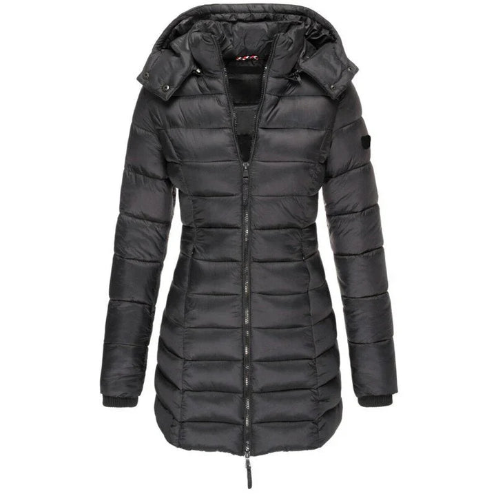 Lillian | Women's Quilted Puffer Jacket with Hood and Zip Front