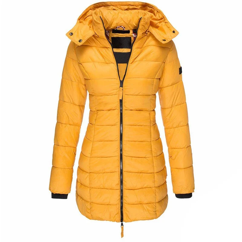 Lillian | Women's Quilted Puffer Jacket with Hood and Zip Front