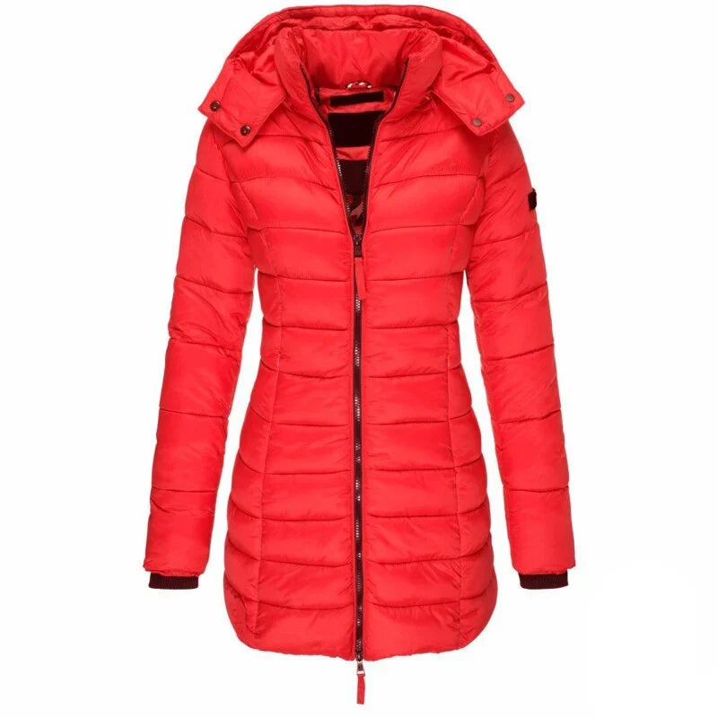 Lillian | Women's Quilted Puffer Jacket with Hood and Zip Front
