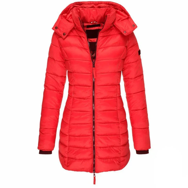 Lillian | Women's Quilted Puffer Jacket with Hood and Zip Front