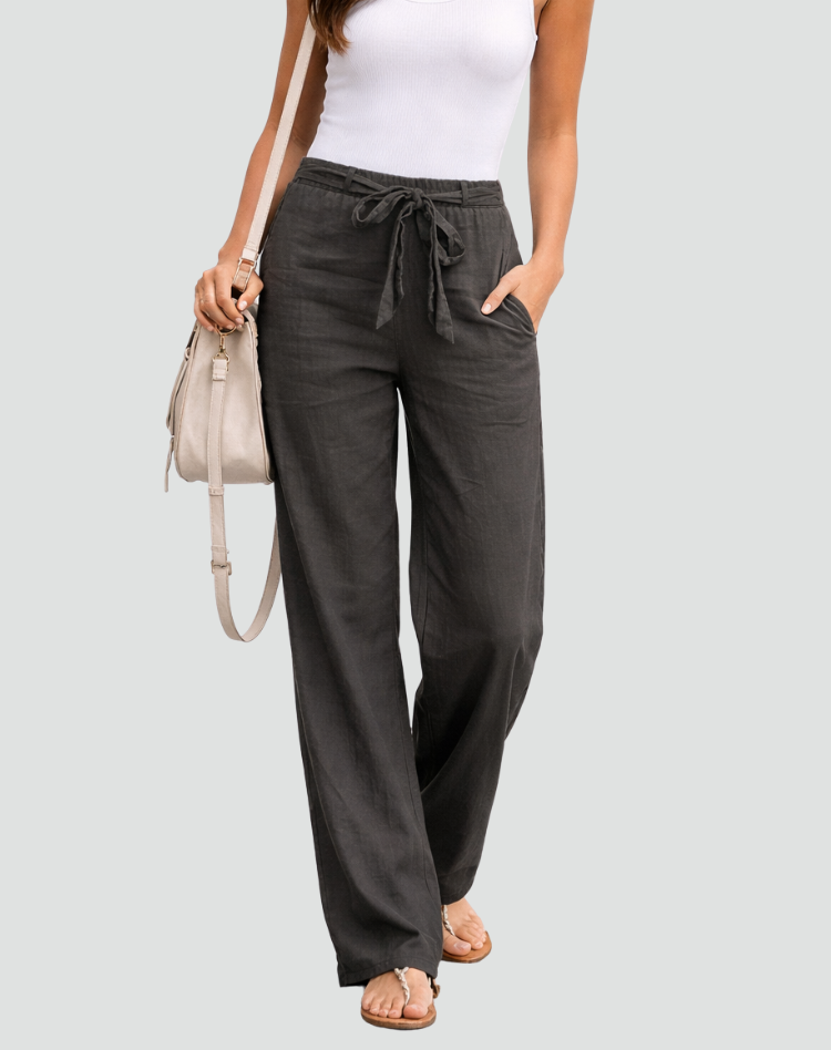 Women's Linen Pants - Casual Wide-Leg Summer Trousers