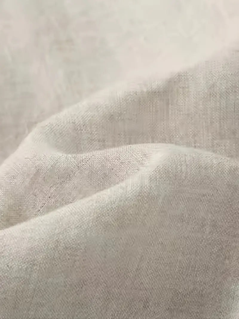 Men's White Linen Trousers - Casual Wide-Leg Summer Pants