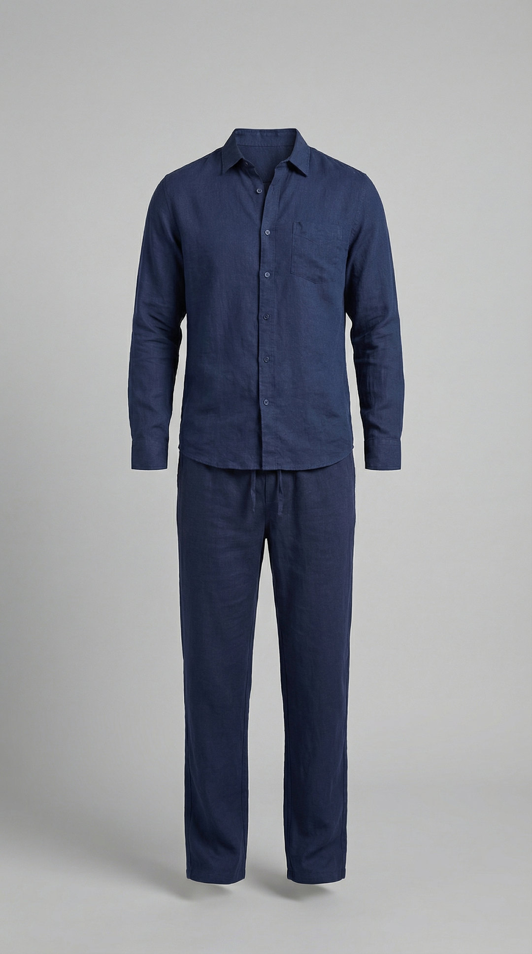 Linnen Co-Ord Set Heren Lange Mouwen Casual