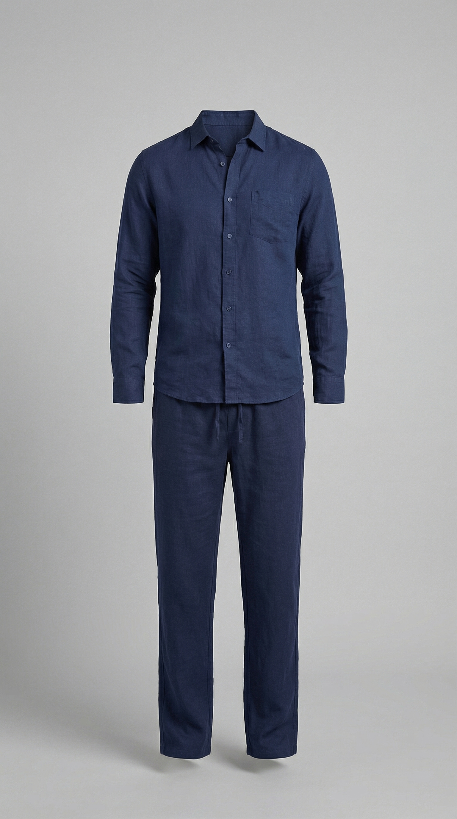 Linnen Co-Ord Set Heren Lange Mouwen Casual