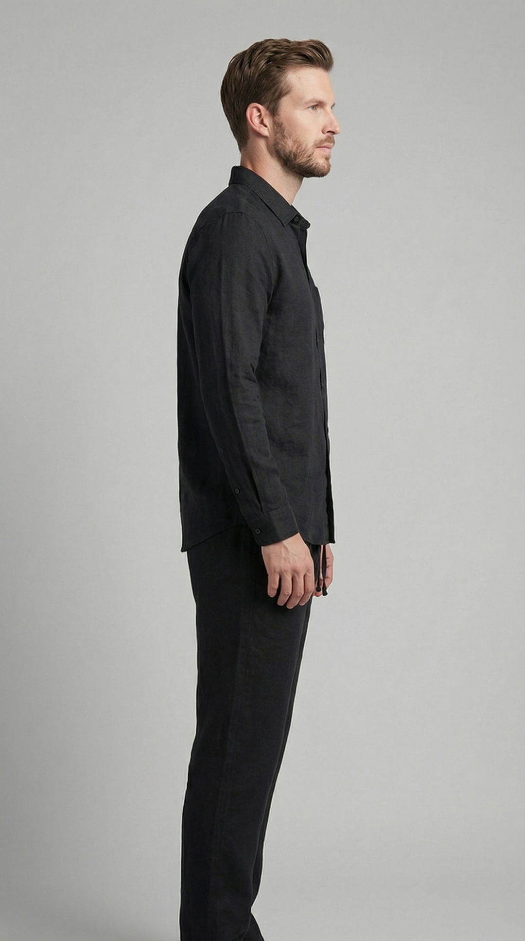 Linnen Co-Ord Set Heren Lange Mouwen Casual