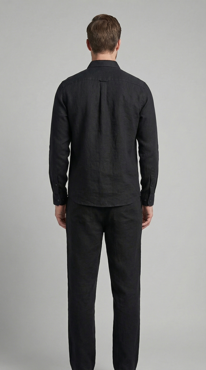 Linnen Co-Ord Set Heren Lange Mouwen Casual