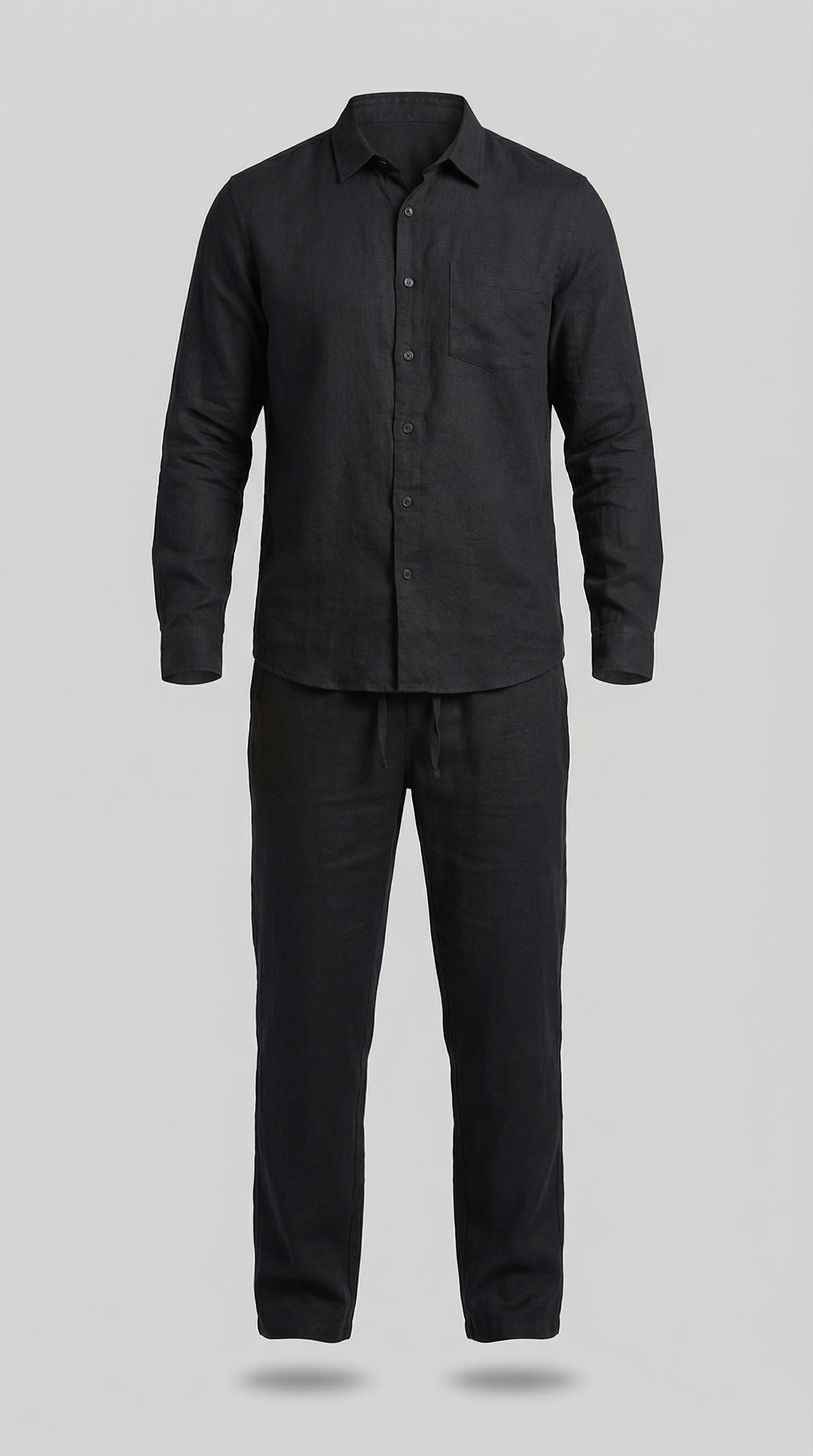Linnen Co-Ord Set Heren Lange Mouwen Casual