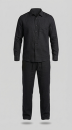 Linnen Co-Ord Set Heren Lange Mouwen Casual