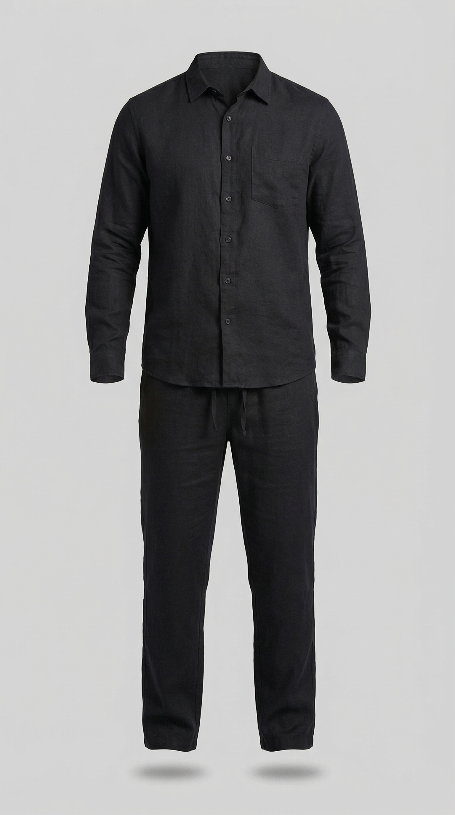 Linnen Co-Ord Set Heren Lange Mouwen Casual