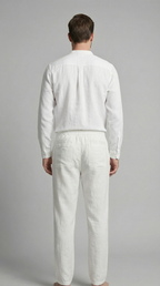 Linnen Co-Ord Set Heren Lange Mouwen Casual