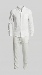 Linnen Co-Ord Set Heren Lange Mouwen Casual