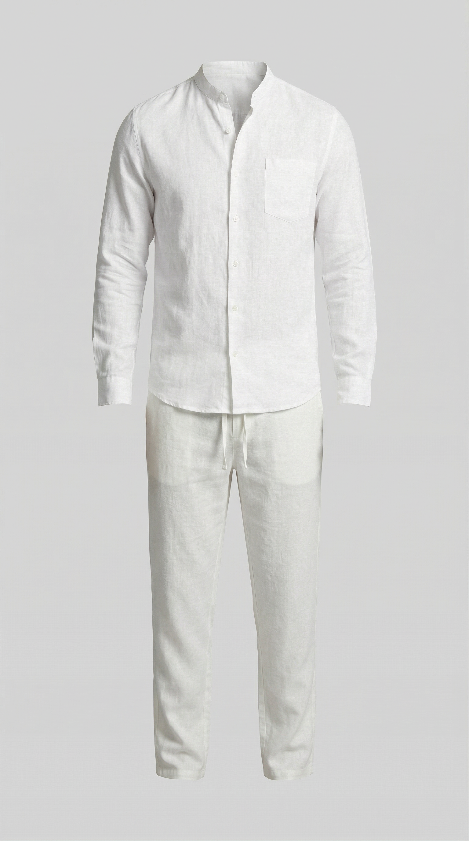 Linnen Co-Ord Set Heren Lange Mouwen Casual