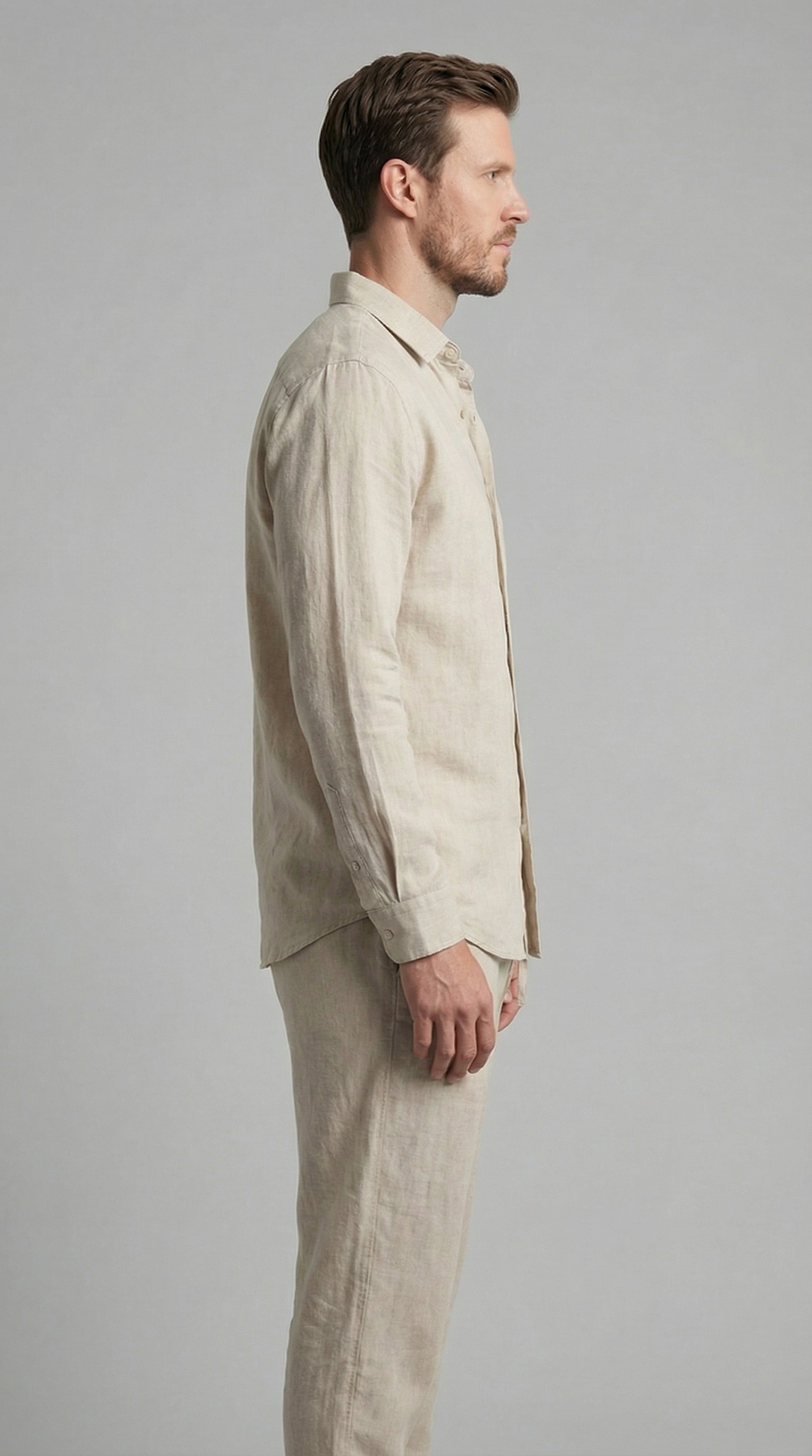 Linnen Co-Ord Set Heren Lange Mouwen Casual
