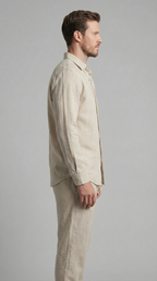 Linnen Co-Ord Set Heren Lange Mouwen Casual