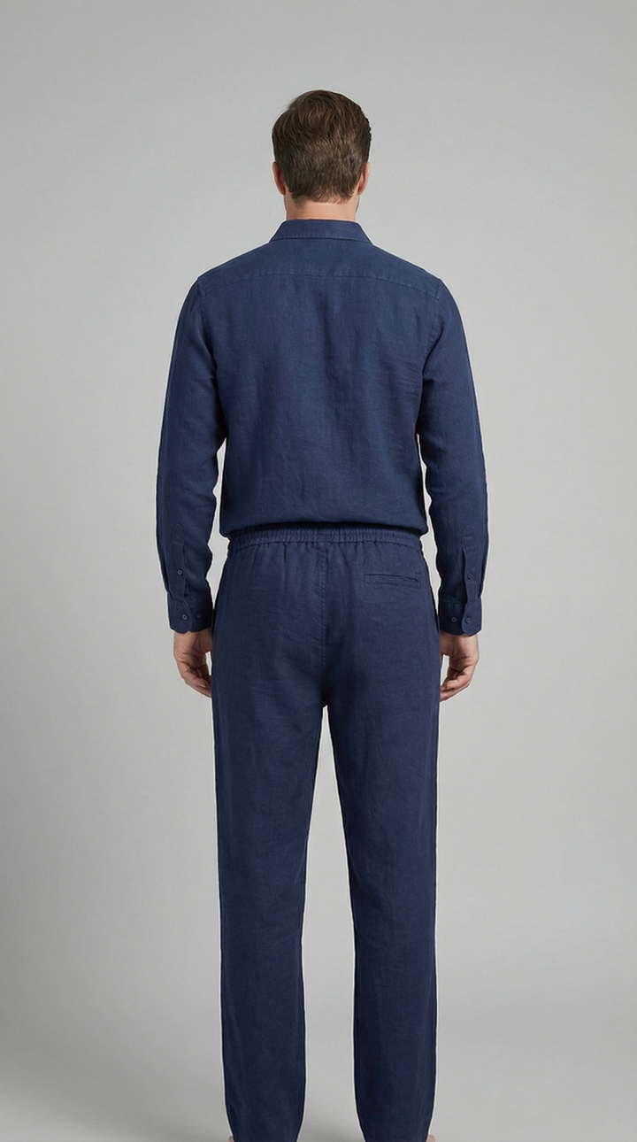 Linnen Co-Ord Set Heren Lange Mouwen Casual