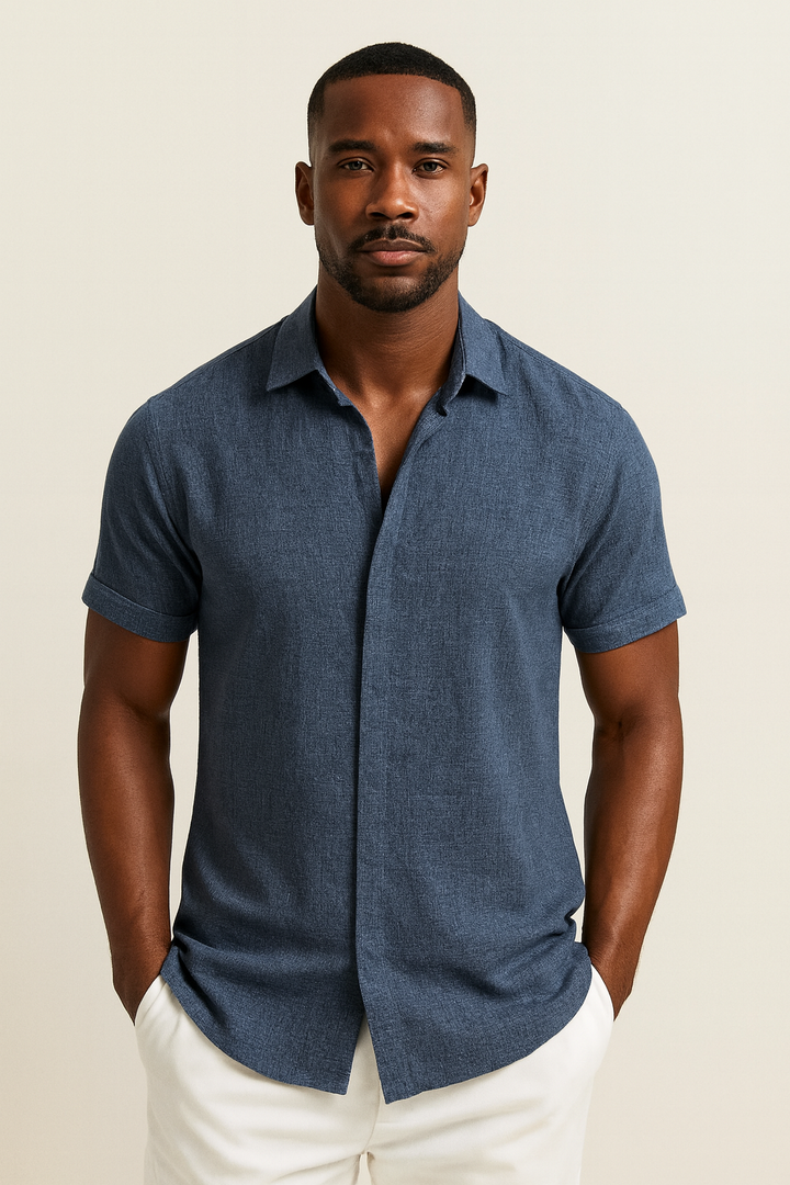 Men's Short Sleeve Formal Shirt - Smart Business Dress Shirt