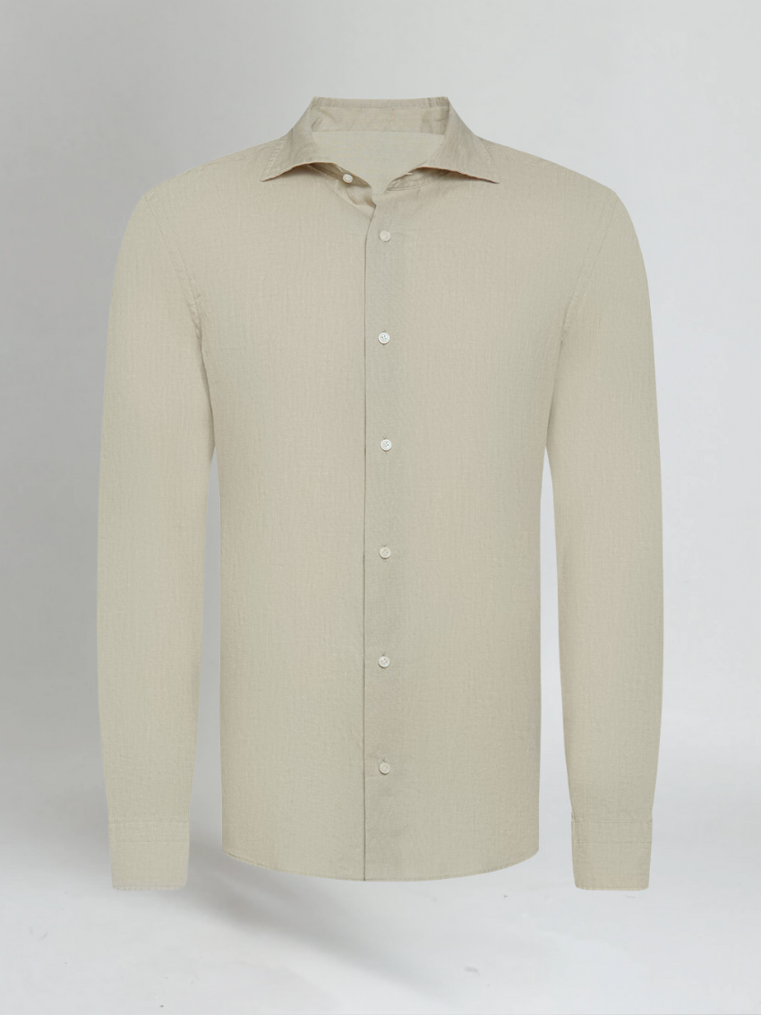 Men's Slim Fit Linen Shirt - Casual Long Sleeve Summer Button-Down