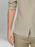 Linnen Overhemd Heren Lange Mouwen Slim Fit Casual