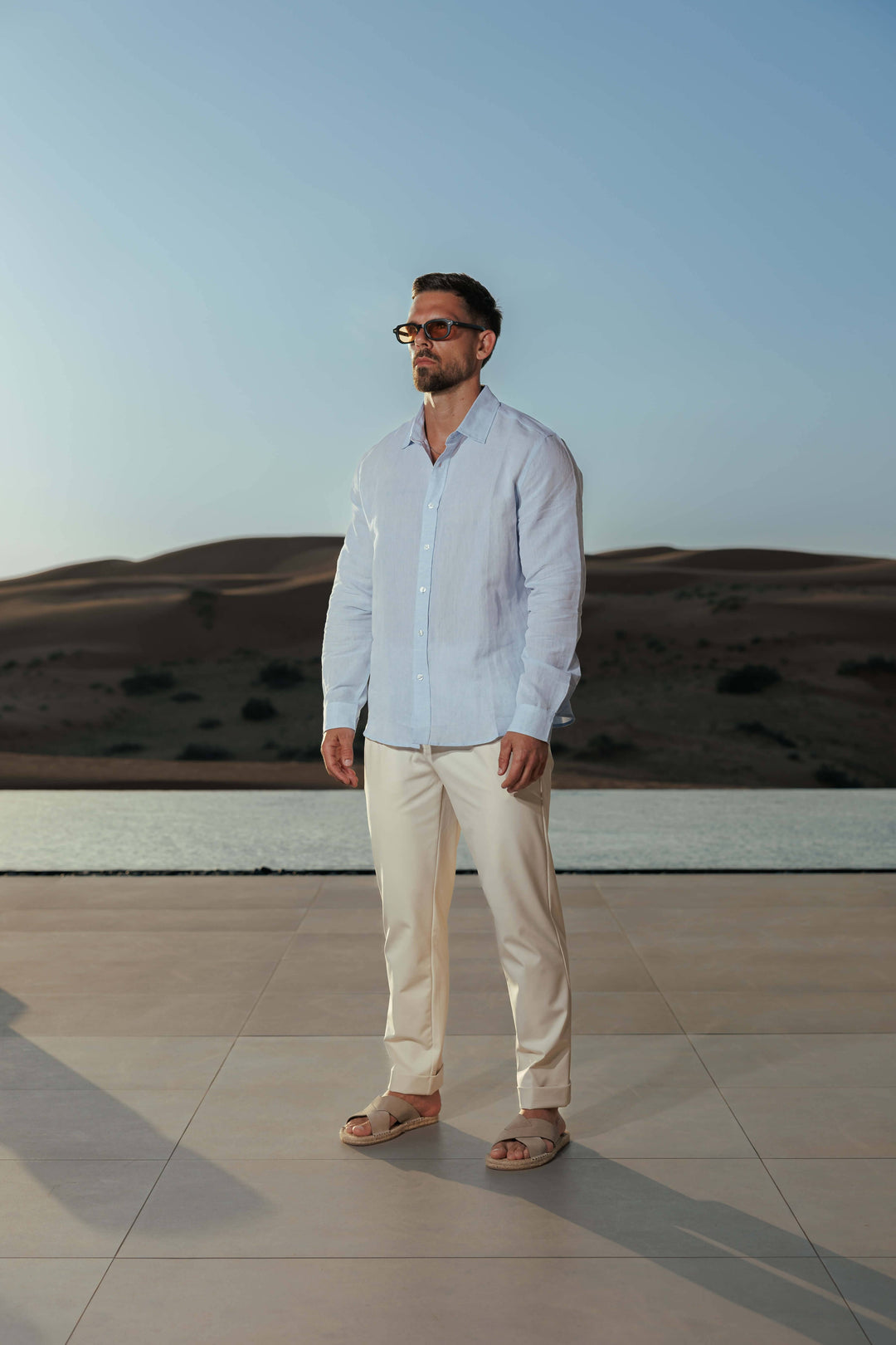 Linnen Overhemd Heren Lange Mouwen Zomer Casual