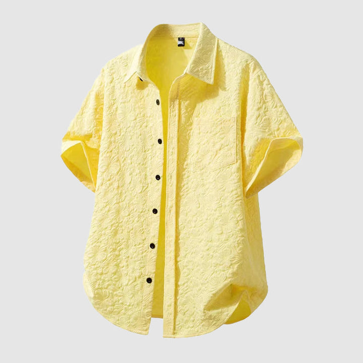 Linnen Overhemd Heren Regular Fit Korte Mouwen Borstzak Casual