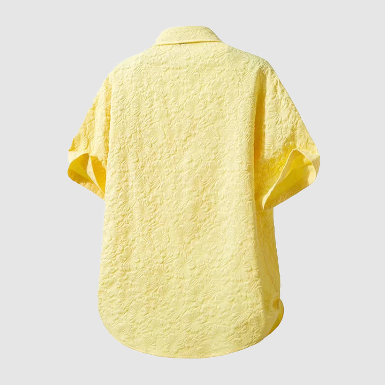 Linnen Overhemd Heren Regular Fit Korte Mouwen Borstzak Casual