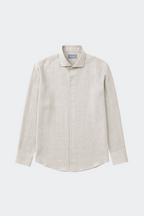 Linen Shirt Men Relaxed Fit Spread Collar