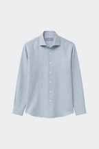 Linen Shirt Men Relaxed Fit Spread Collar