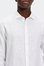 Linen Shirt Men Relaxed Fit Spread Collar