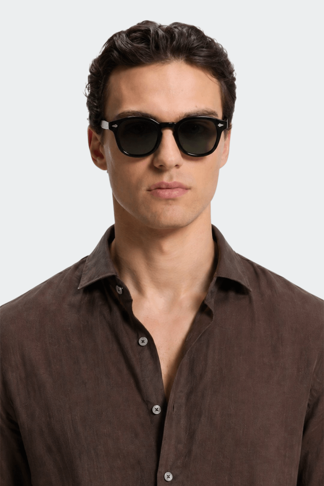 Linen Shirt Men Relaxed Fit Spread Collar