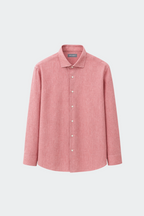 Linen Shirt Men Relaxed Fit Spread Collar