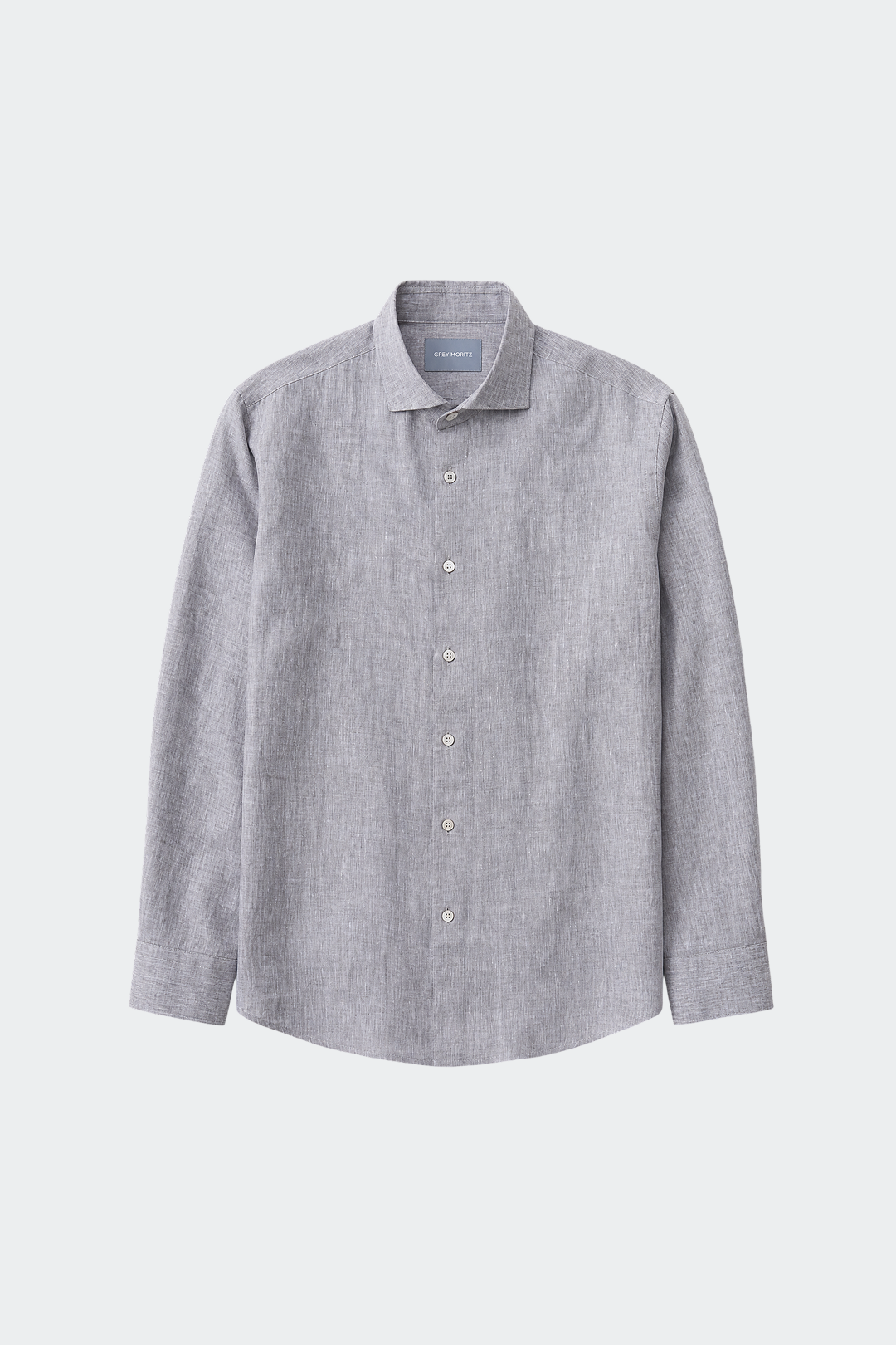 Linen Shirt Men Relaxed Fit Spread Collar