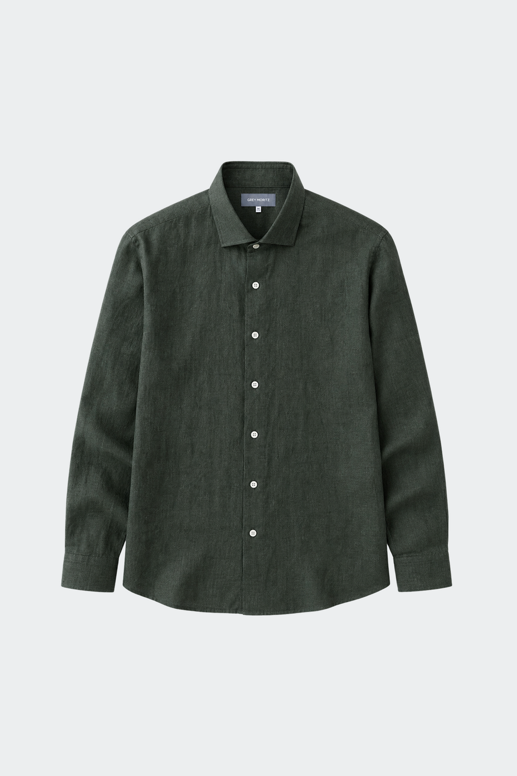 Linen Shirt Men Relaxed Fit Spread Collar