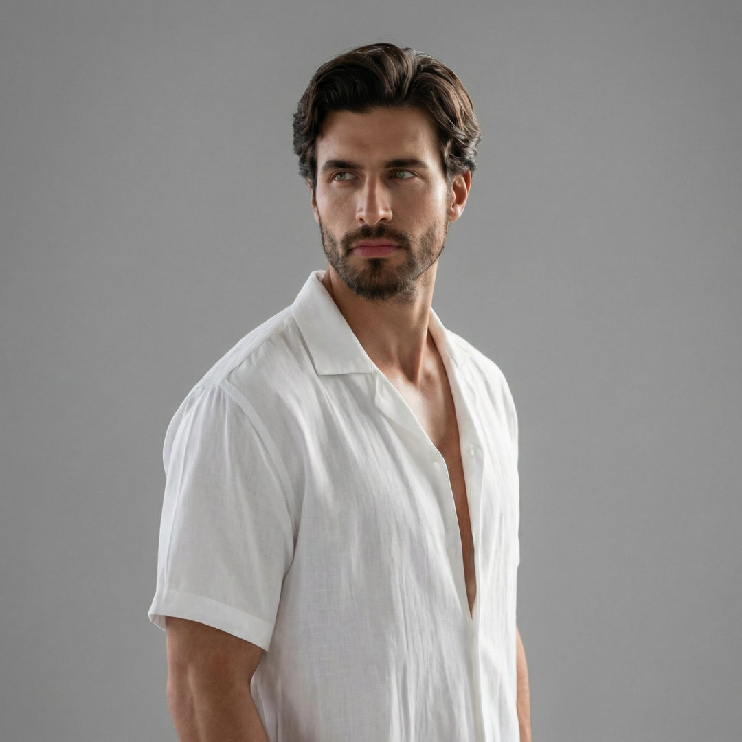 Men's Linen Short Sleeve Set - Casual Summer Outfits