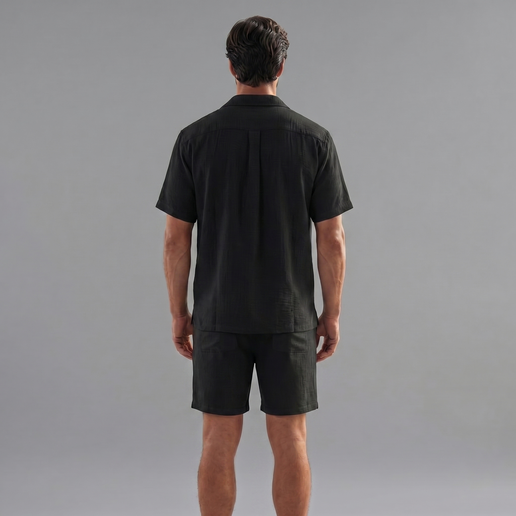Men's Linen Short Sleeve Set - Casual Summer Outfits