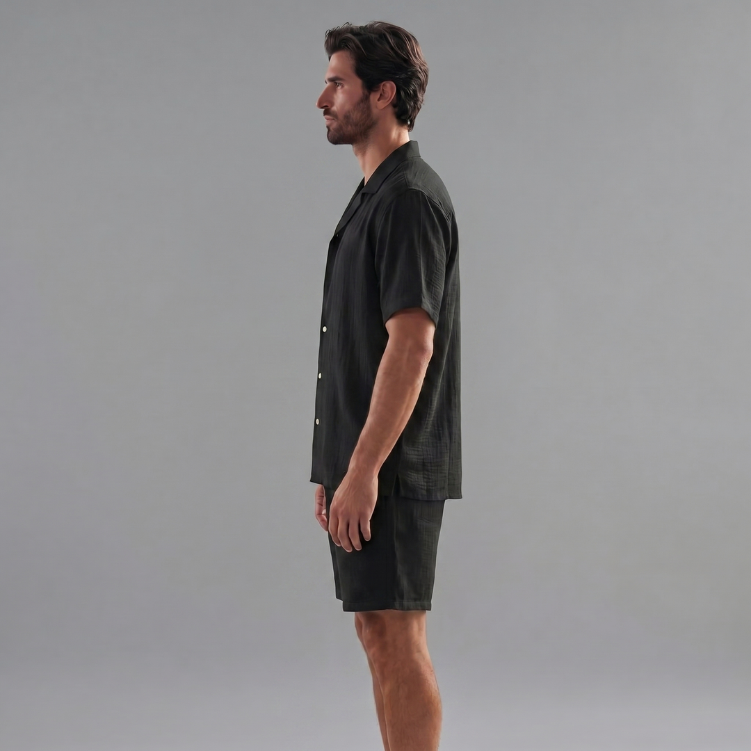 Men's Linen Short Sleeve Set - Casual Summer Outfits