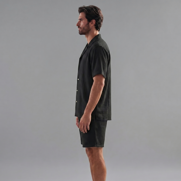 Men's Linen Short Sleeve Set - Casual Summer Outfits