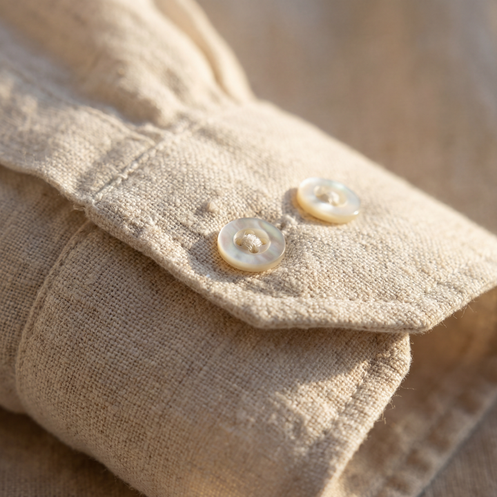 Men's Long Sleeve Linen Shirt - Casual Summer Button-Down