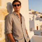 Linnen Shirt Heren Lange Mouwen Casual Zomer