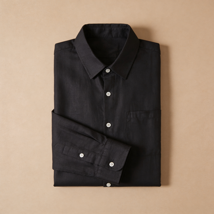 Men's Long Sleeve Linen Shirt - Casual Summer Button-Down