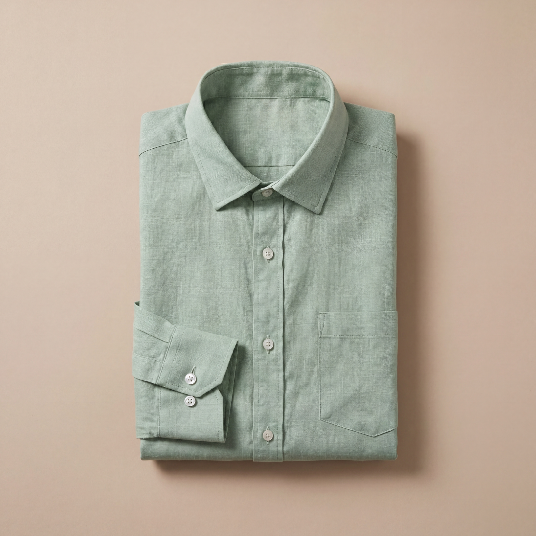 Men's Long Sleeve Linen Shirt - Casual Summer Button-Down