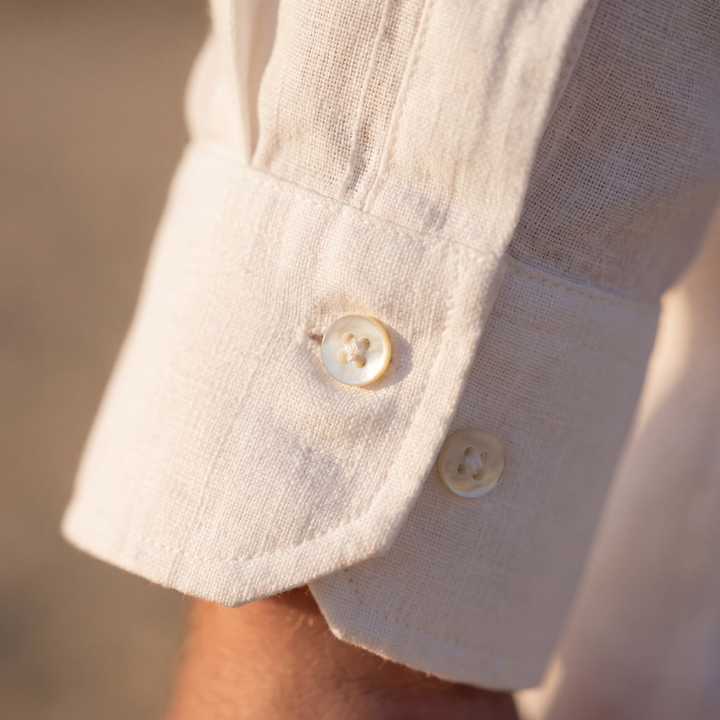 Men's Long Sleeve Linen Shirt - Casual Summer Button-Down