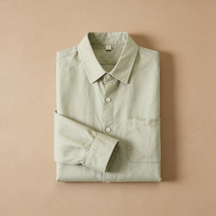 Men's Long Sleeve Linen Shirt - Casual Summer Button-Down